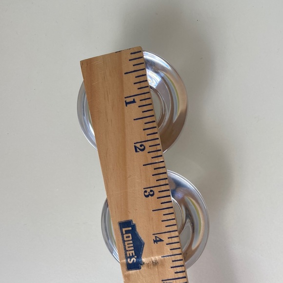 MCM 2 Solid Glass Candlestick Holders Round Clear Glass Numbered Candle Holders - Picture 8 of 12